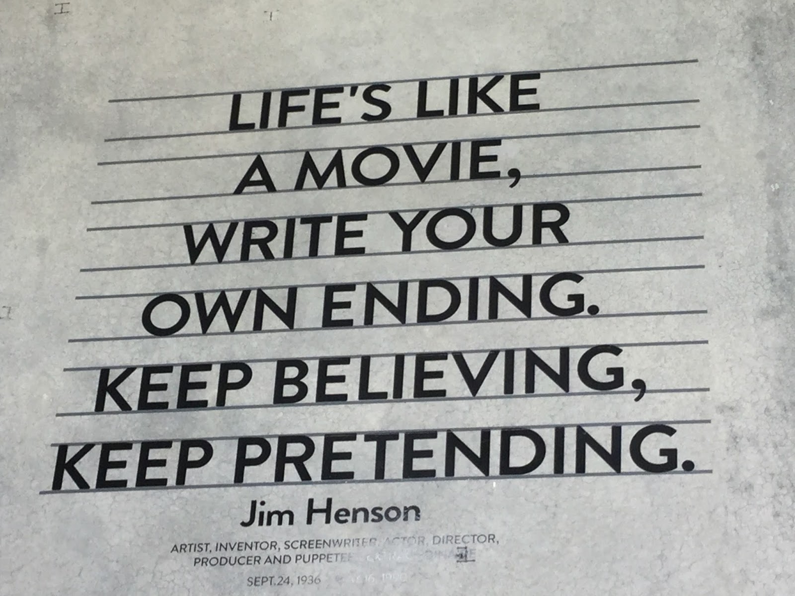 Just Watching the Wheels Go Round Life is Like a Movie?