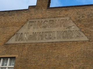 Ghost sign for Finsbury Van and Wheel Works, Old Street, London EC1