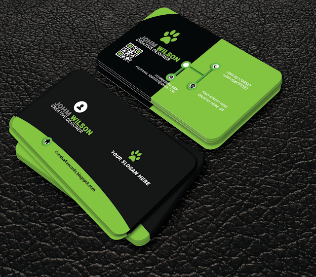 green colour free business cards Creative free cards templates