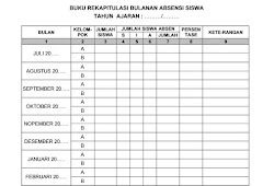 Contoh Buku Absensi Harian Guru Jenjang Paud Tk Kober Tpa Administrasi Paud