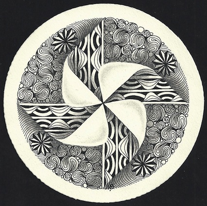Enthusiastic Artist: Pinwheel zendala tiles