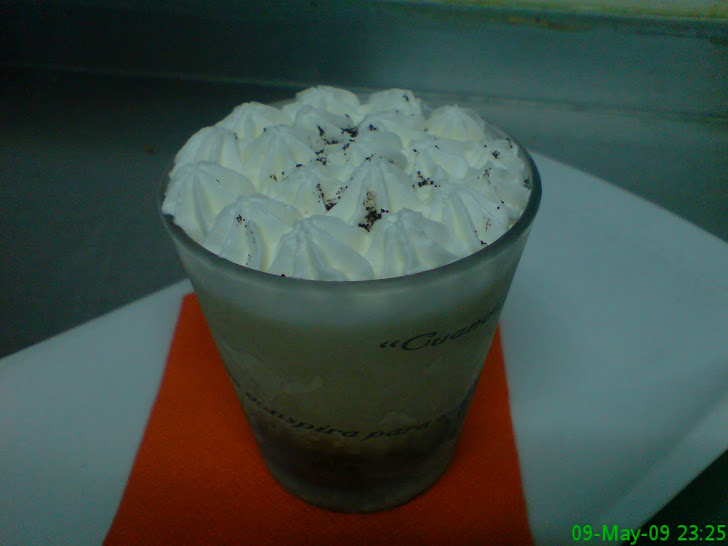 Vaso de Mousse de chocolate, Mouse de café y nata