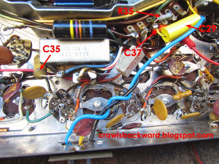 Replacing Signal Caps in Audio Circuit in Zenith H845 Crawls Backward