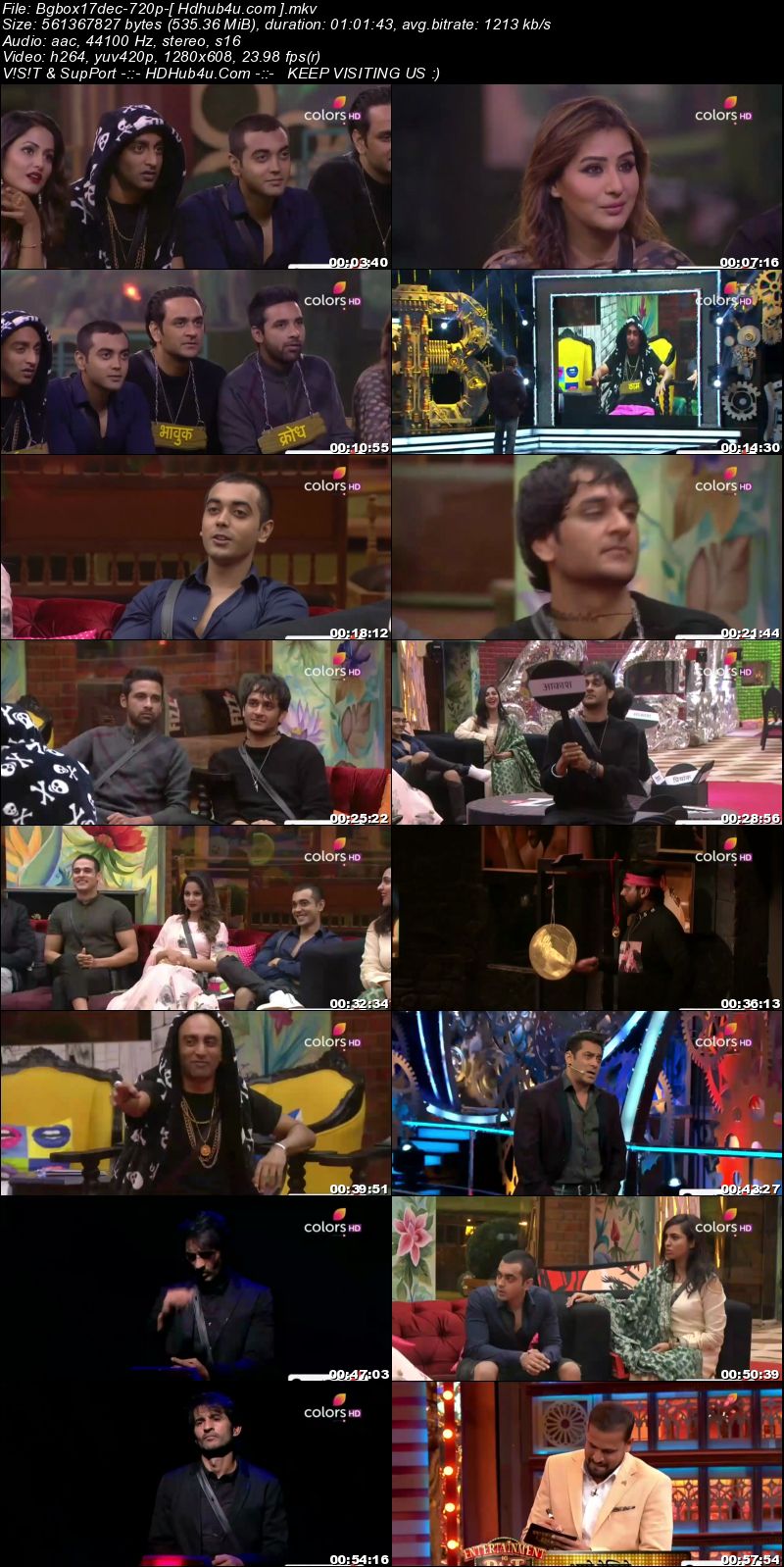 Bigg Boss S11E78 17th December 2017 HDTV 480p 250MB Download