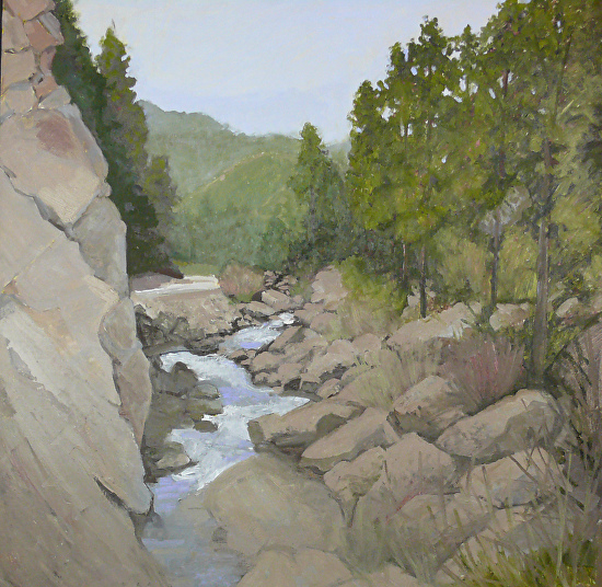 Daily Painters Of Colorado "Water Boulders and Pines" Original
