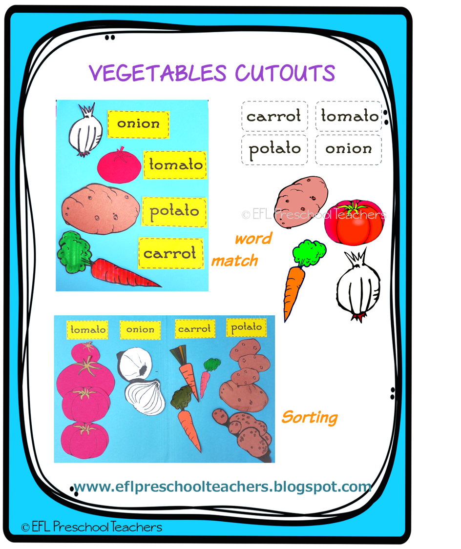 ESL/EFL Preschool Teachers: Vegetables Activities