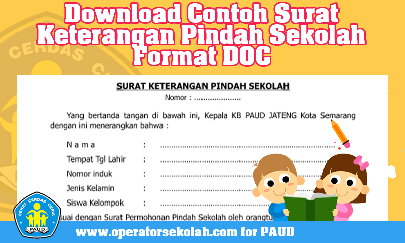 Download Contoh Surat Keterangan Pindah Sekolah Anak Paud