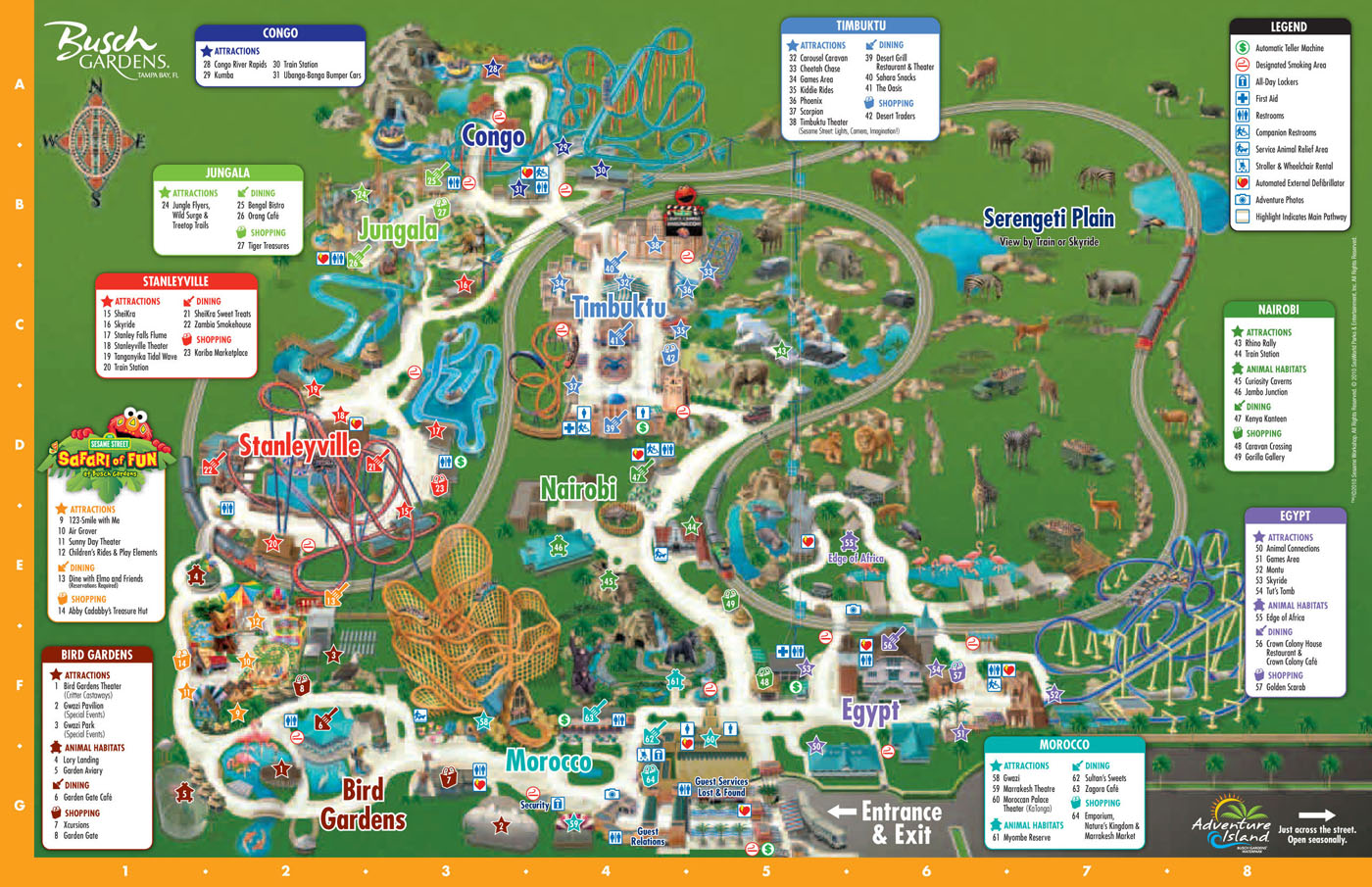 The Disney Experts 2017 Mapa do Parque Busch Gardens Tampa Bay