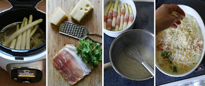 Zubereitung Gratinierte Spargel-Schinken-Röllchen mit Pellkartoffeln Zubereitung Gratinierte Spargel-Schinken-Röllchen mit Pellkartoffeln