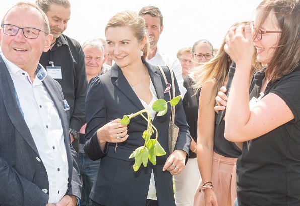 Hereditary Grand Duchess Stéphanie attended the presentation of   the LeguTec project and toured the agriculture area in Manternach, Luxembourg