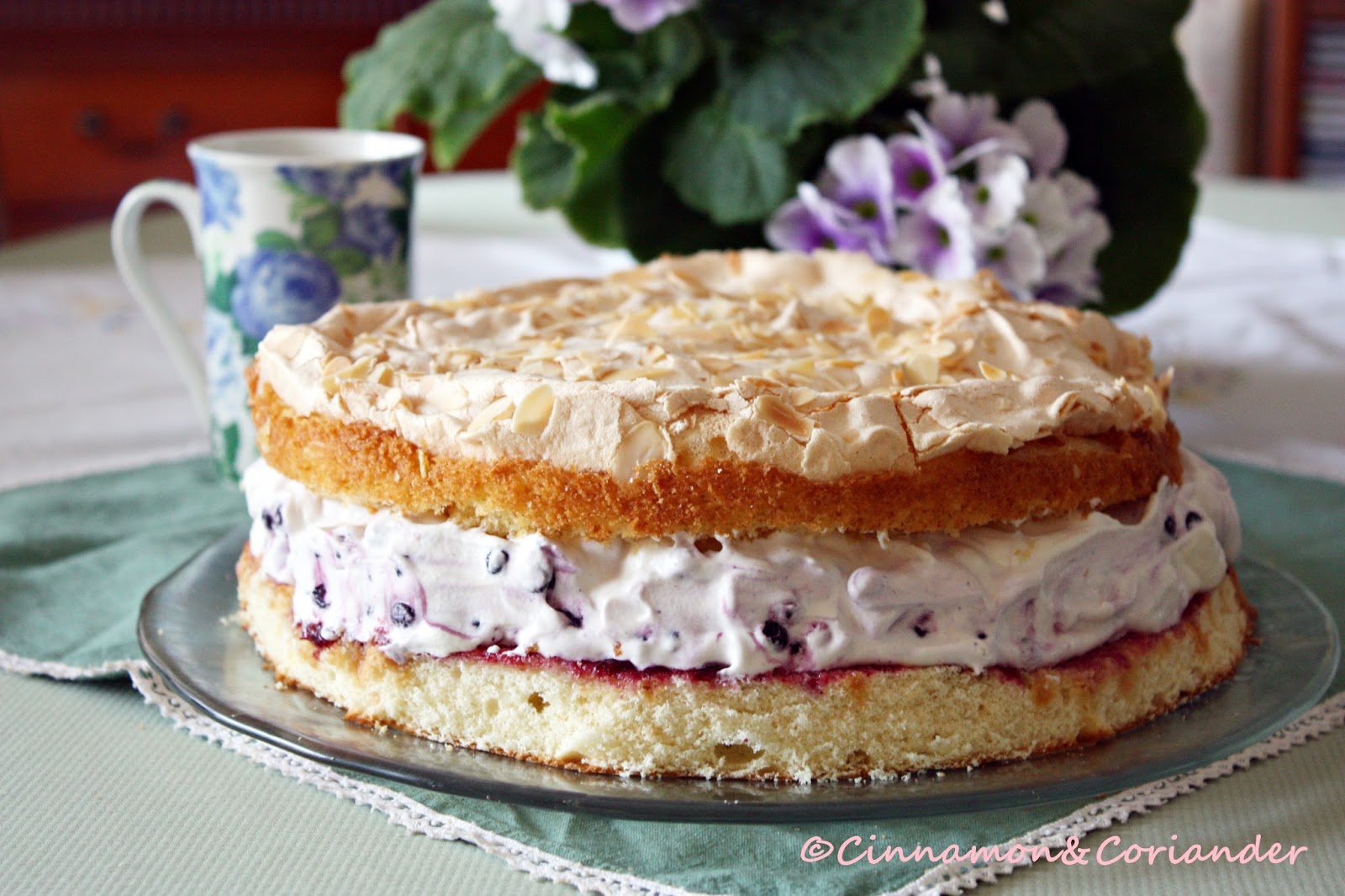 Blueberry Blitz Torte | German Blueberry &amp; Cream Meringue Cake