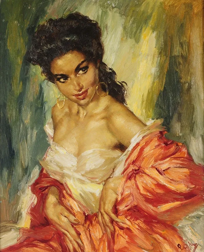 Charles Roka 1912-1999 | Hungarian-born Norwegian painter | Vintage portrait