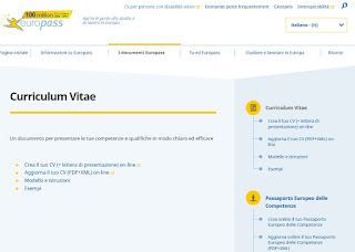 Curriculum Vitae Europass Sito Europass