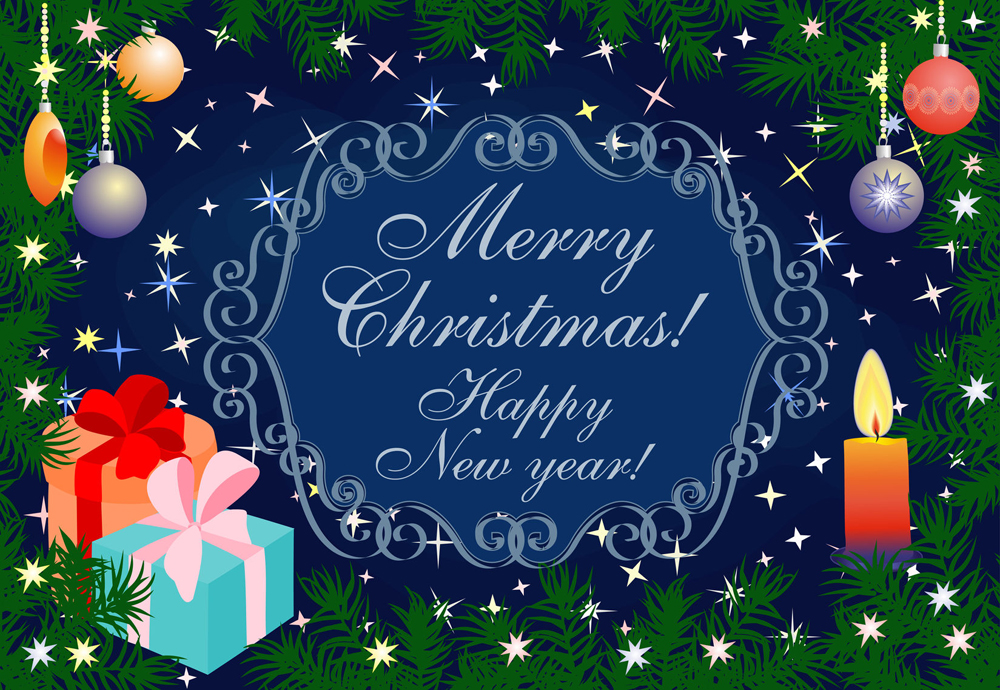 Banco de Imágenes Gratis: Merry Christmas and Happy New Year Postcards