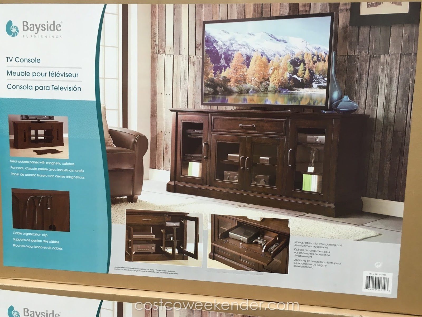 Bayside Furnishings Brockport 65" TV Console Costco Weekender