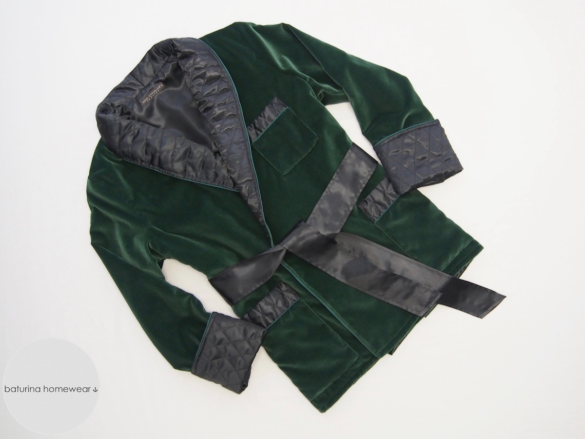 Green Velvet Men/'s Dressing Gown Heavy Warm Quilted Silk Collar Smoking Jacket Luxury Gentleman Robe Full Length Big Size Cotton Elegant