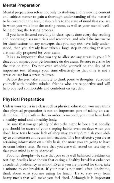 Be Prepared : Mental Preparation