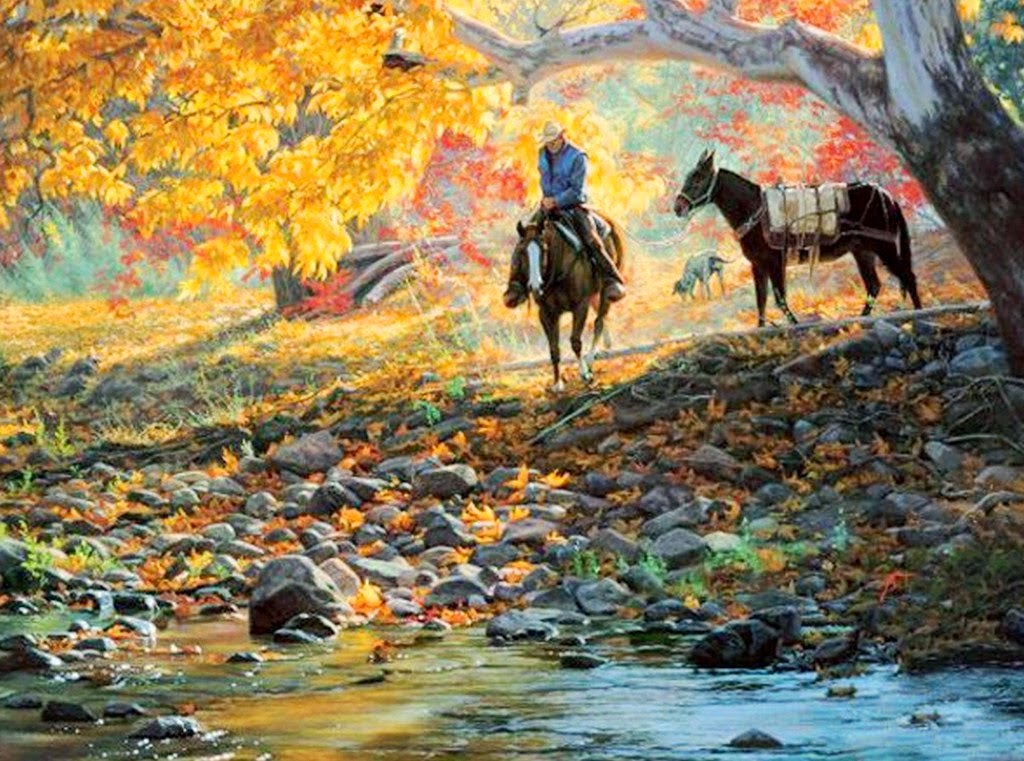 paisajes-del-campo-con-caballos-pintados-en-realismo