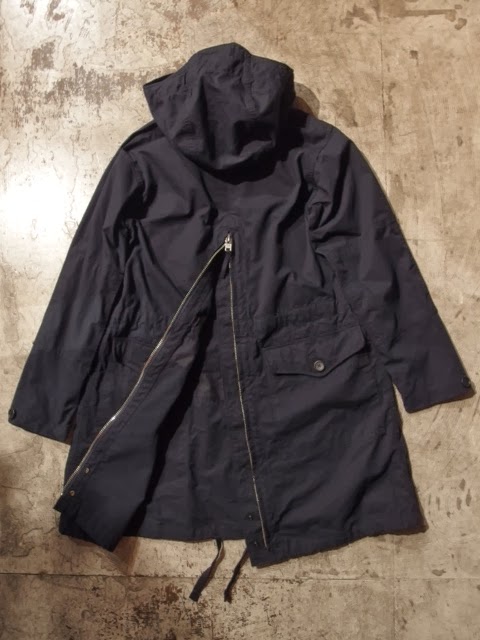 engineered garments over parka in navy nyco ripstop
