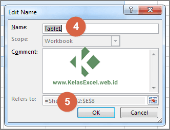Cara Merubah Nama Tabel Excel