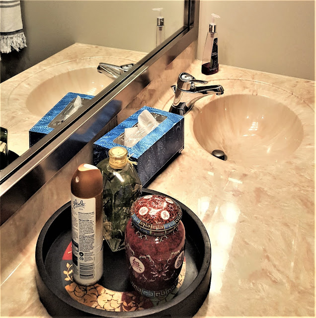 What to do with a bathroom you hate when the reno has to wait - mirror frame 1 www.BoHoHome.com @bohosusan