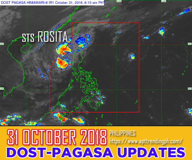 PAGASA Public Weather Forecast Update for TYPHOON ROSITA as of 500 AM