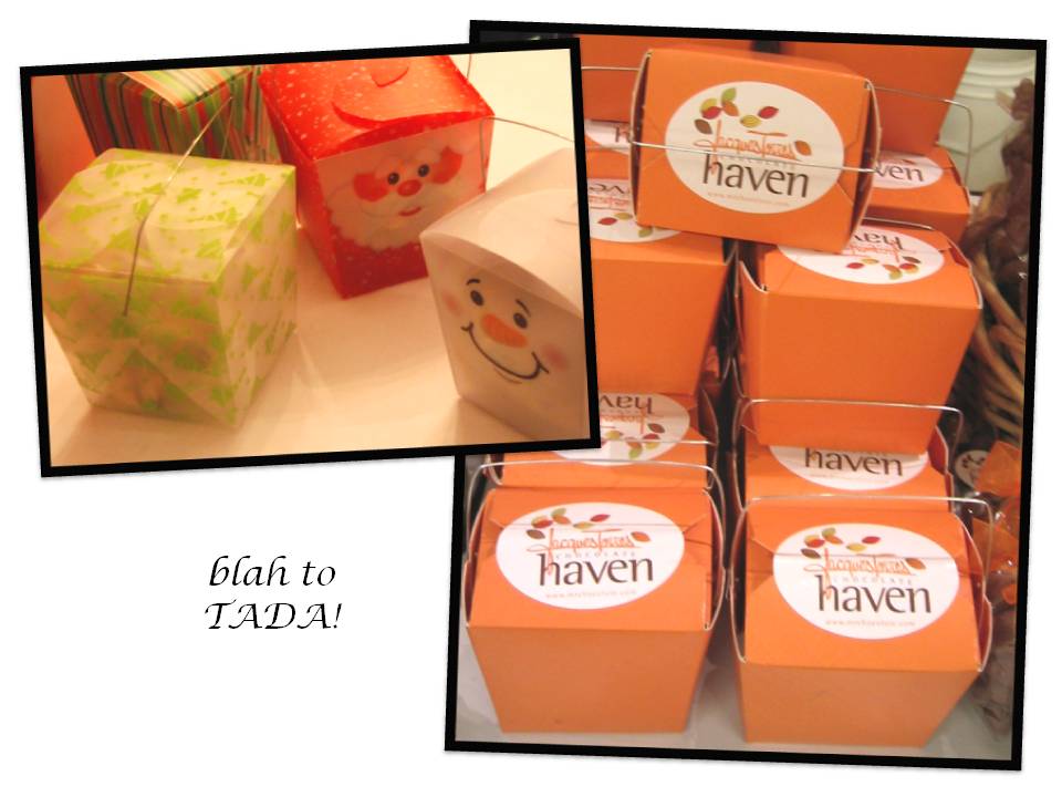 blah to TADA! Bake Sale Packaging