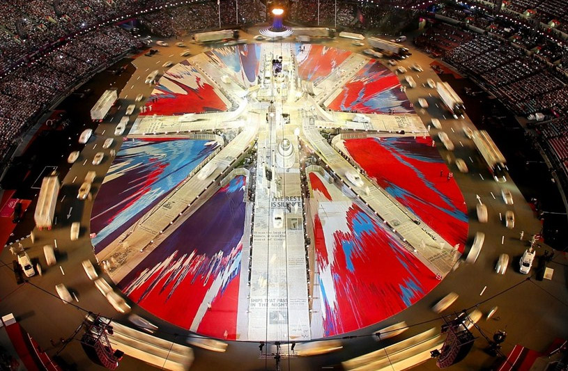 Damien Hirst's spin flag for the Olympics Opening Ceremony