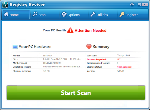 برنامج إصلاح أخطاء الريجستري Registry Reviver برنامج إصلاح أخطاء الريجستري Registry Reviver