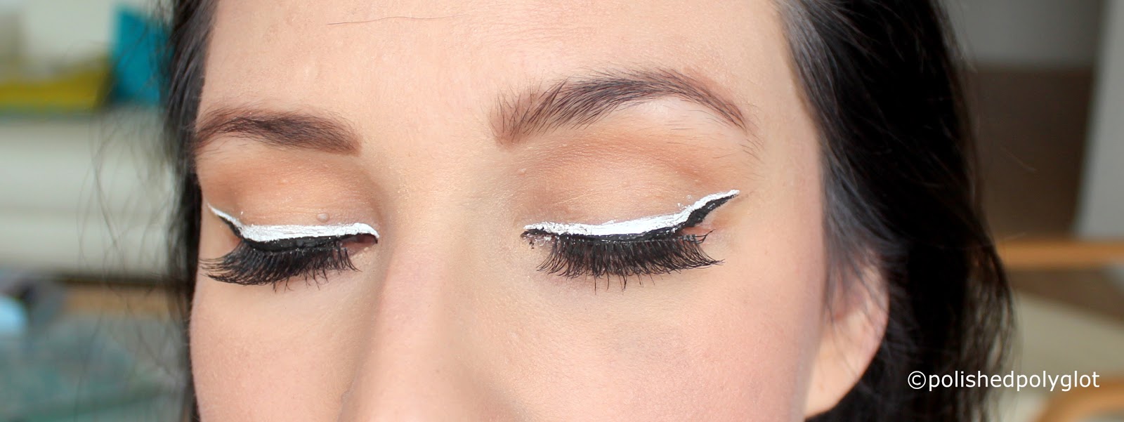 Makeup│Black and White eyeliner look [Monday Shadow Challenge