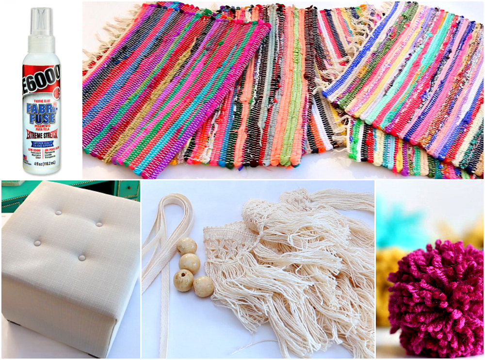 Mark Montano NoSew Rag Rug Ottoman Makeover