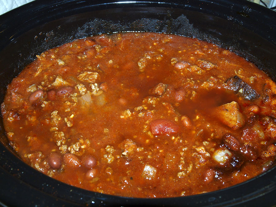 Pellet Smoker Cooking Brisket Burnt End Chili