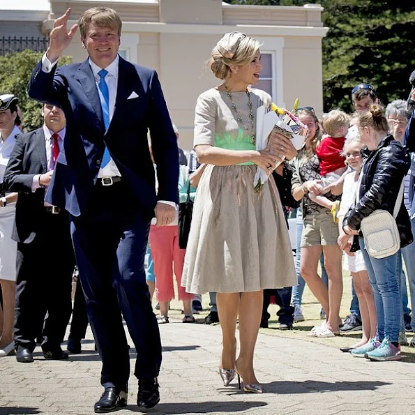 Queen Maxima Mattijs van Bergen Dress,  Jimmy Choo Tilly Pumps, Natan Clutch