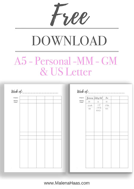 malena haas freebie friday weekly budget tracker printable