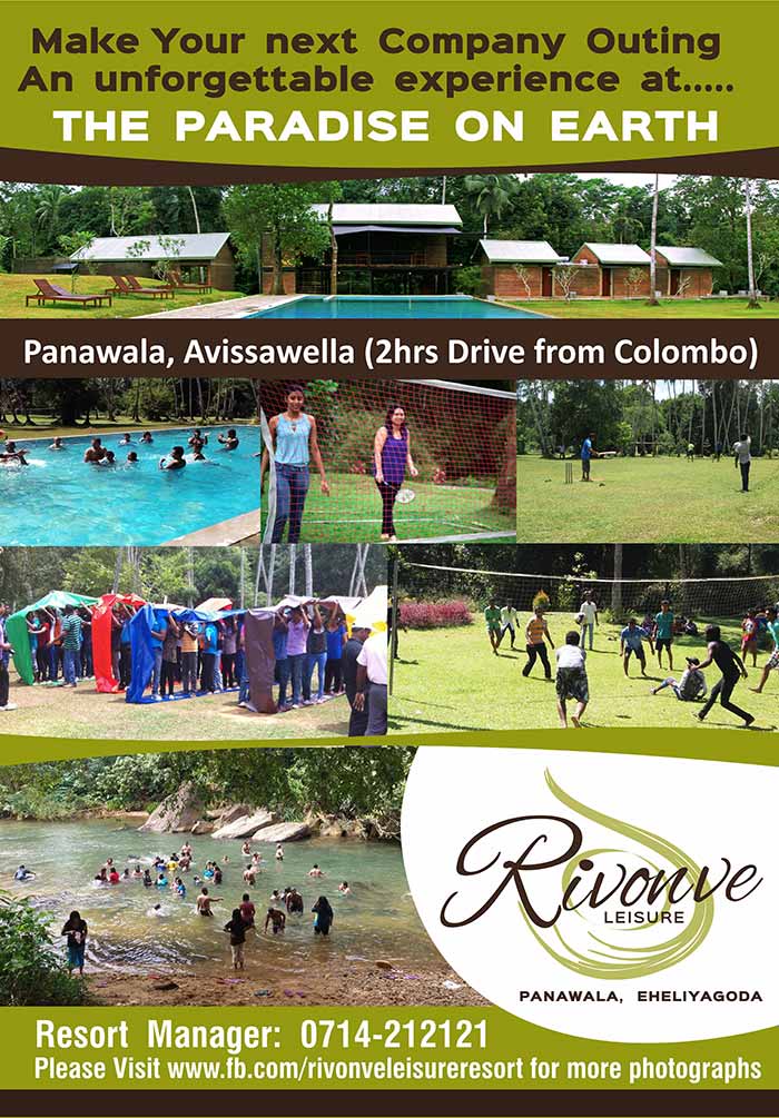 Rivonve Leisure Resort is located 70 kms from Colombo, on newly carpeted Avissawella – Panawala Road, just 1 km from Panawala Junction. The beautifully landscaped 3 ½ Acre Resort Site, is in the midst of a Tea Estate and is surrounded by the gorgeous natural Stream, Gommala Oya, which forms the Boundary of the Site.