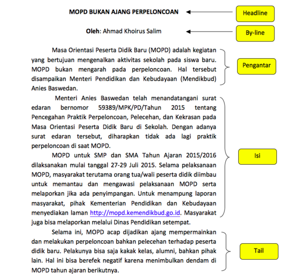 Struktur Teks Berita Adalah