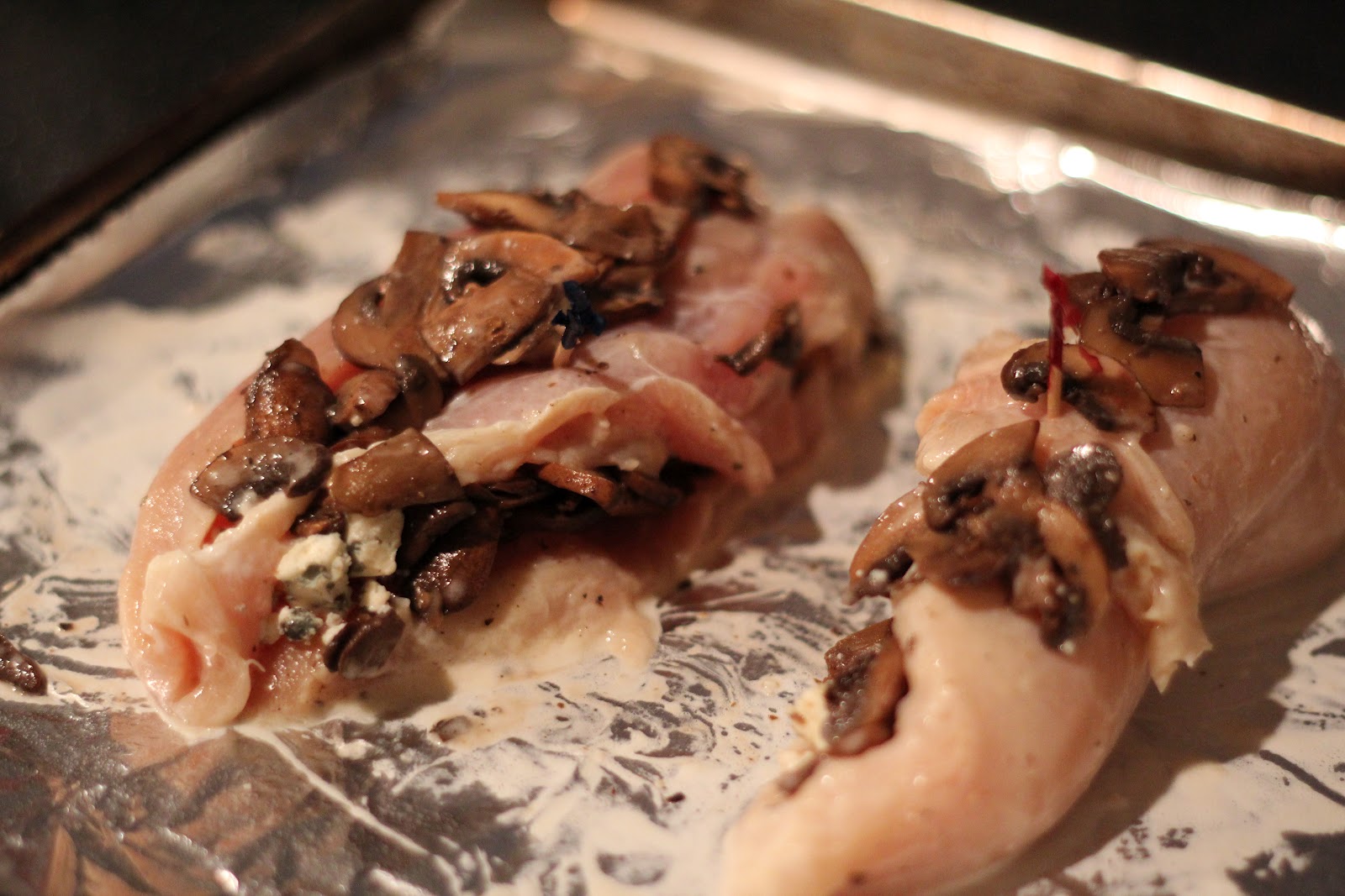 Blessed and Healthy Blue Cheese & Mushroom Stuffed Chicken Breast