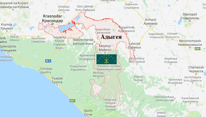 Адыгейское море где находится на карте