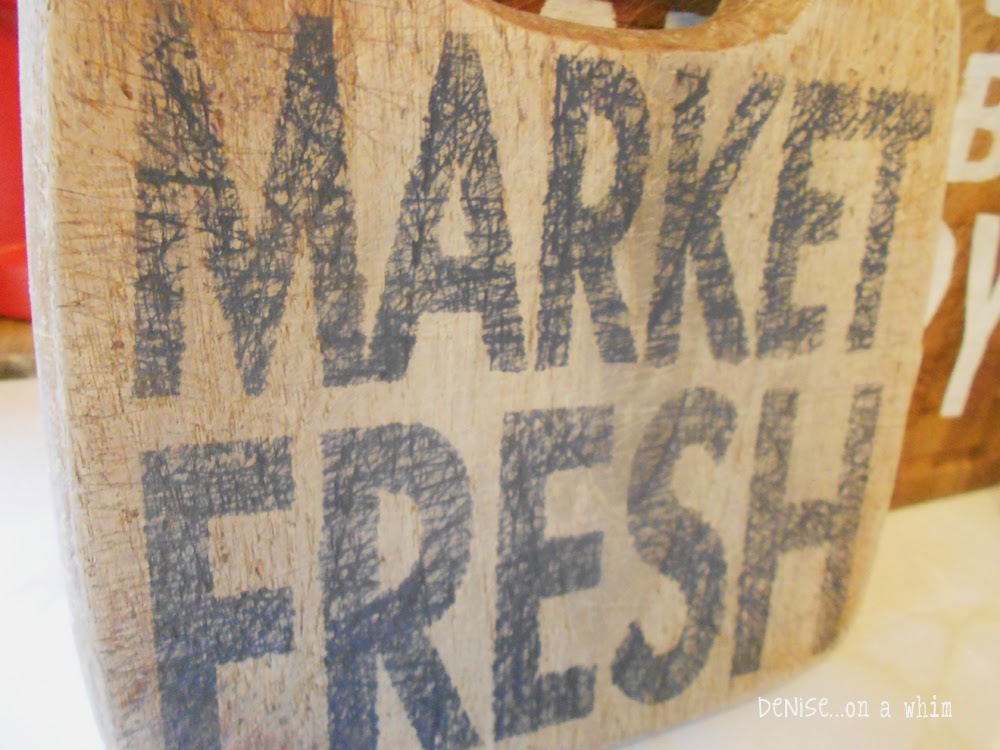 Cutting Board Sign with Distressed Chalk Paint Lettering from Denise on a Whim