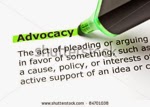 picture of a green highlighter pen highlighting the word Advocacy on a page of text