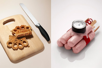 Armas inofensivas hechas con comida. Armas inofensivas hechas con comida.