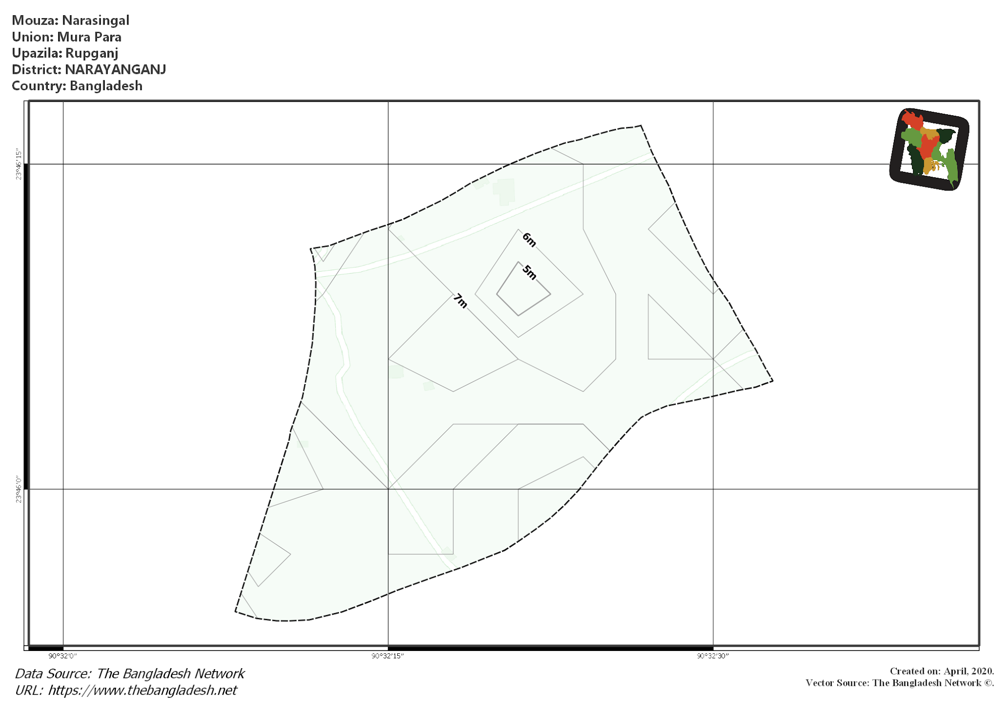 Map of Narasingal Mouza of Rupganj Upazila, NARAYANGANJ Map of Narasingal Mouza of Rupganj Upazila, NARAYANGANJ, Bangladesh.