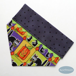 Halloween Dog Bandana, over the collar, Black Cats, Pumpkins