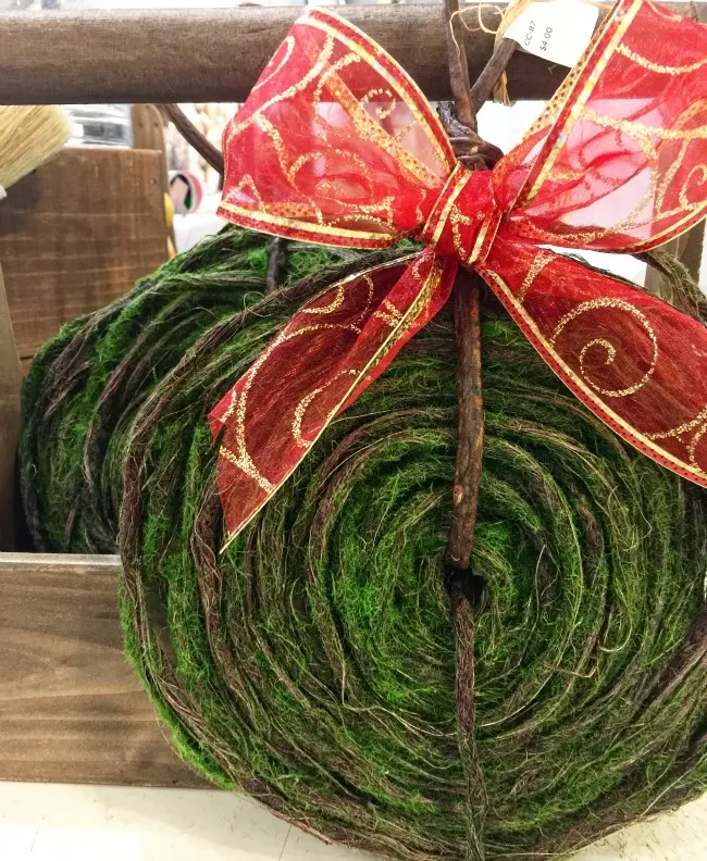 moss wreath with red blow