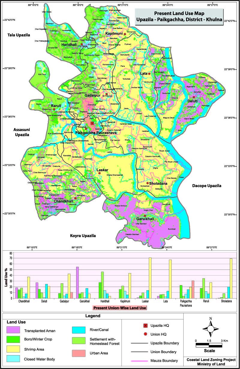 Paikgacha Upazila Mouza Map Khulna District Bangladesh
