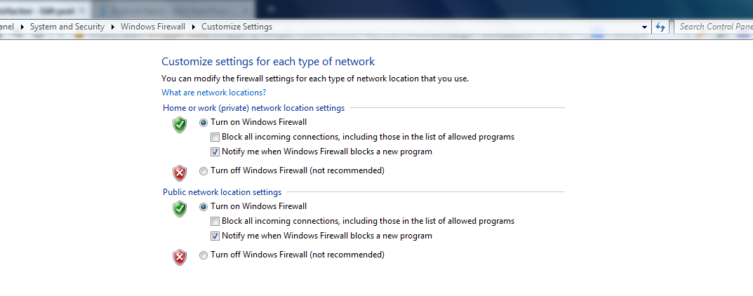 Turn on Windows Firewall -Protect you from malicious network activity