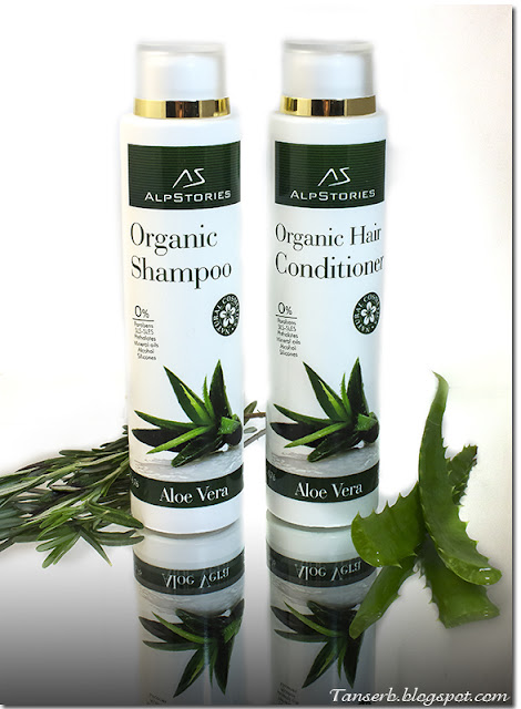 Органические шампунь и бальзам для волос AlpStories Organic Shampoo Aloe Vera & Organic Hair Conditioner Aloe Vera 