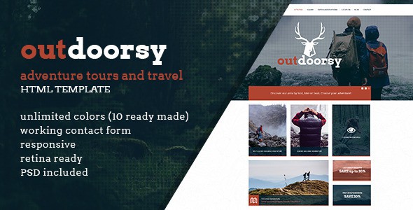 Outdoorsy Adventure Tours and Travel HTML Template 