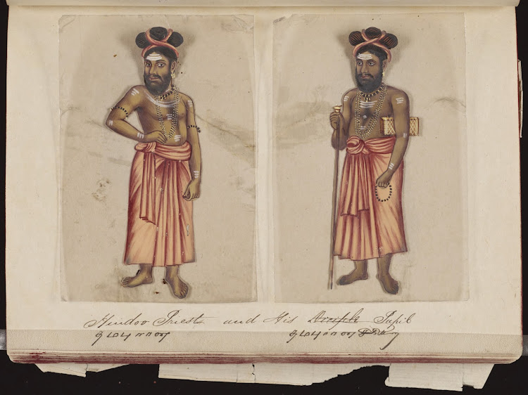 Hindoo priest and his pupil