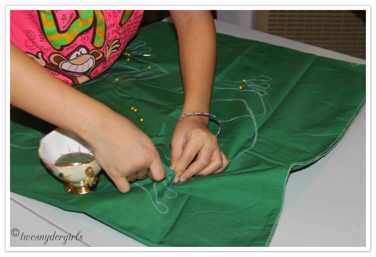 Child sewing